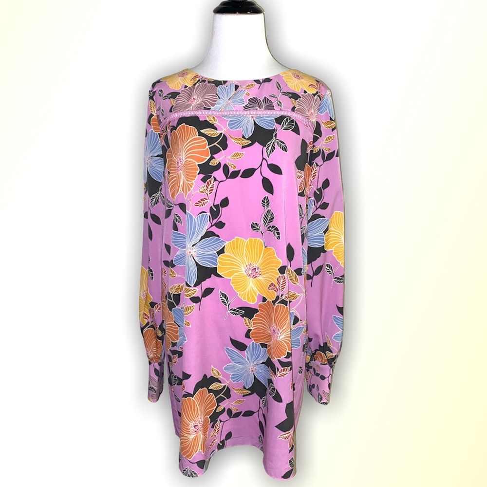 French connection purple floral dress, spring, light breezy, size 6 (fits larger